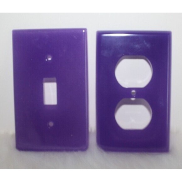 Homemade Light Switch and Plug In Plates Purple Home Decor New - Picture 3 of 3